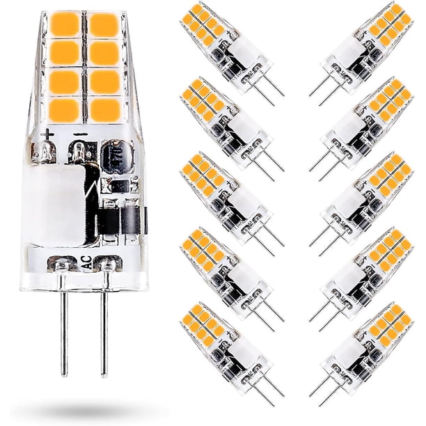 G4 Led Bulb 12v, 3000k Warm White, 3w Equivalent To 35w G4 Halogen Bulb, 300 Lumens, Non-dimmable, Pack Of 10