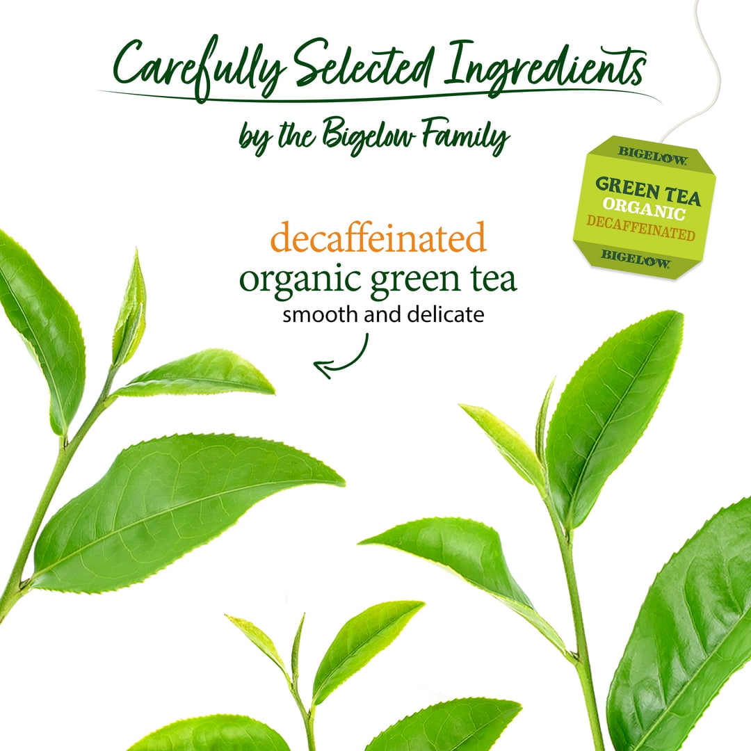 Pack of 6, Bigelow Organic Green Tea Decaf, 40 Count - 1.73 oz