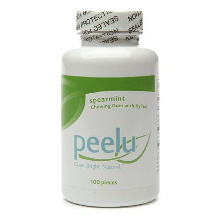 Peelu Chewing Gum with Xylitol, Spearmint, 100 ea