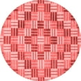 thumbnail image 1 of Ahgly Company Machine Washable Indoor Round Abstract Red Modern Area Rugs, 4' Round, 1 of 4