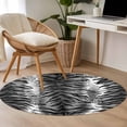 thumbnail image 4 of Round Rug 3.3Ft Washable Non-Slip, Leopard Stripes Circle Area Rugs for Living Room Bedroom, Vintage Black White Animals Texture Indoor Floor Mats Carpet Runner for Home Decor Aesthetic, 4 of 8