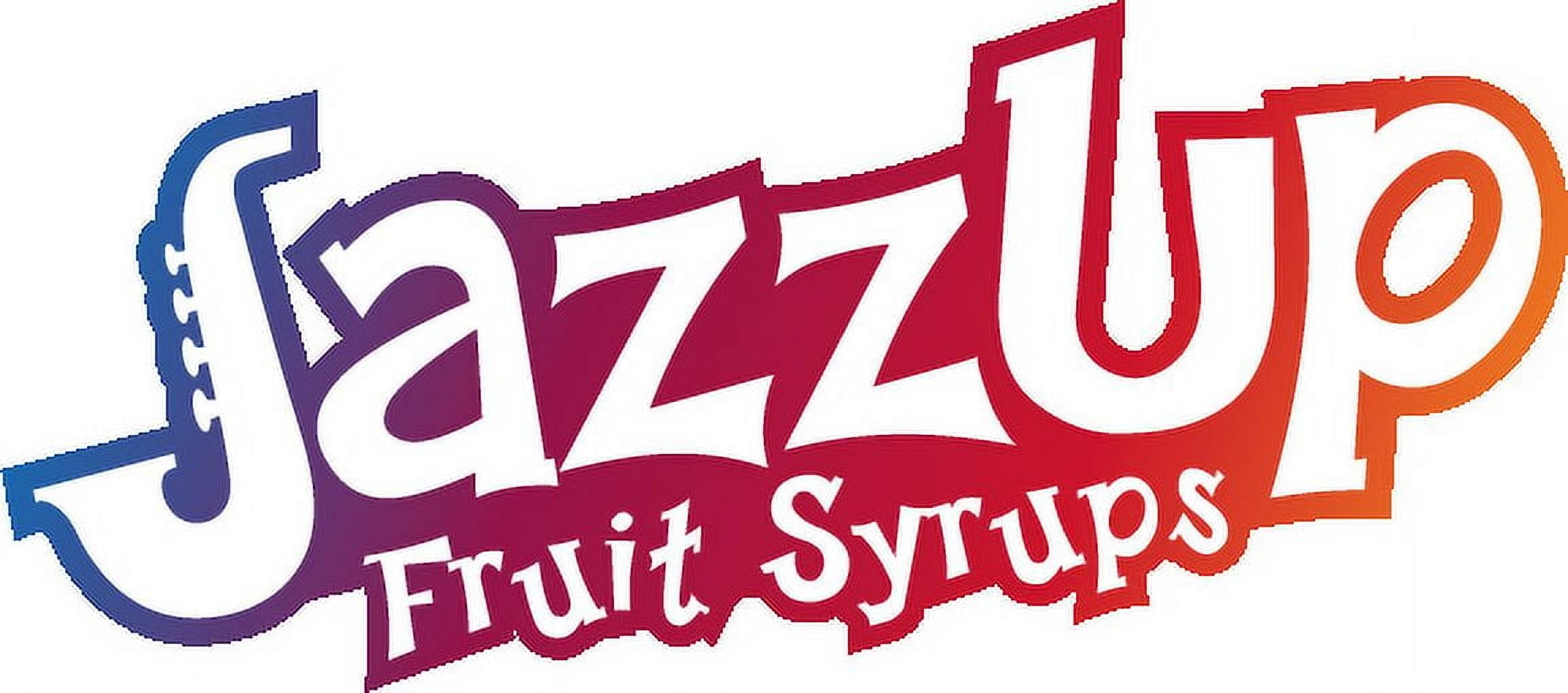 JazzUp Fruit Syrup Variety 4-Pack, includes Strawberry, Mango, Blueberry, Discoberry (mixed berry), 16 fl oz Each Bottle