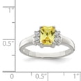 thumbnail image 2 of White Sterling Silver Ring Band Fashion Cubic Zirconia CZ Yellow, 2 of 2
