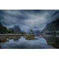 thumbnail image 2 of Chan, Andy 32x23 Black Ornate Wood Framed with Double Matting Museum Art Print Titled - Blue Hour Milford Sound, 2 of 4