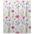 thumbnail image 2 of Coolnut Flower Shower Curtain, Waterproof Washable Bathroom Shower Curtain, Durable Polyester Cloth Fabric Bathroom Decor Set with 12 Hooks,60 x 72 inches, 2 of 6