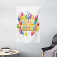 thumbnail image 1 of Birthday Tapestry, The Words Happy Birthday with Vivid Balloons Confetti Rain Blithesome Happy Day, Wall Hanging for Bedroom Living Room Dorm Decor, 40W X 60L Inches, Multicolor, by Ambesonne, 1 of 2