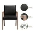 thumbnail image 6 of Foreate Vintage Accent Armchair with Rubber Wood Arms Mid-Back, Modern Dining Chairs Upholstered PU Leather for Living Room Office Small Space, 6 of 12