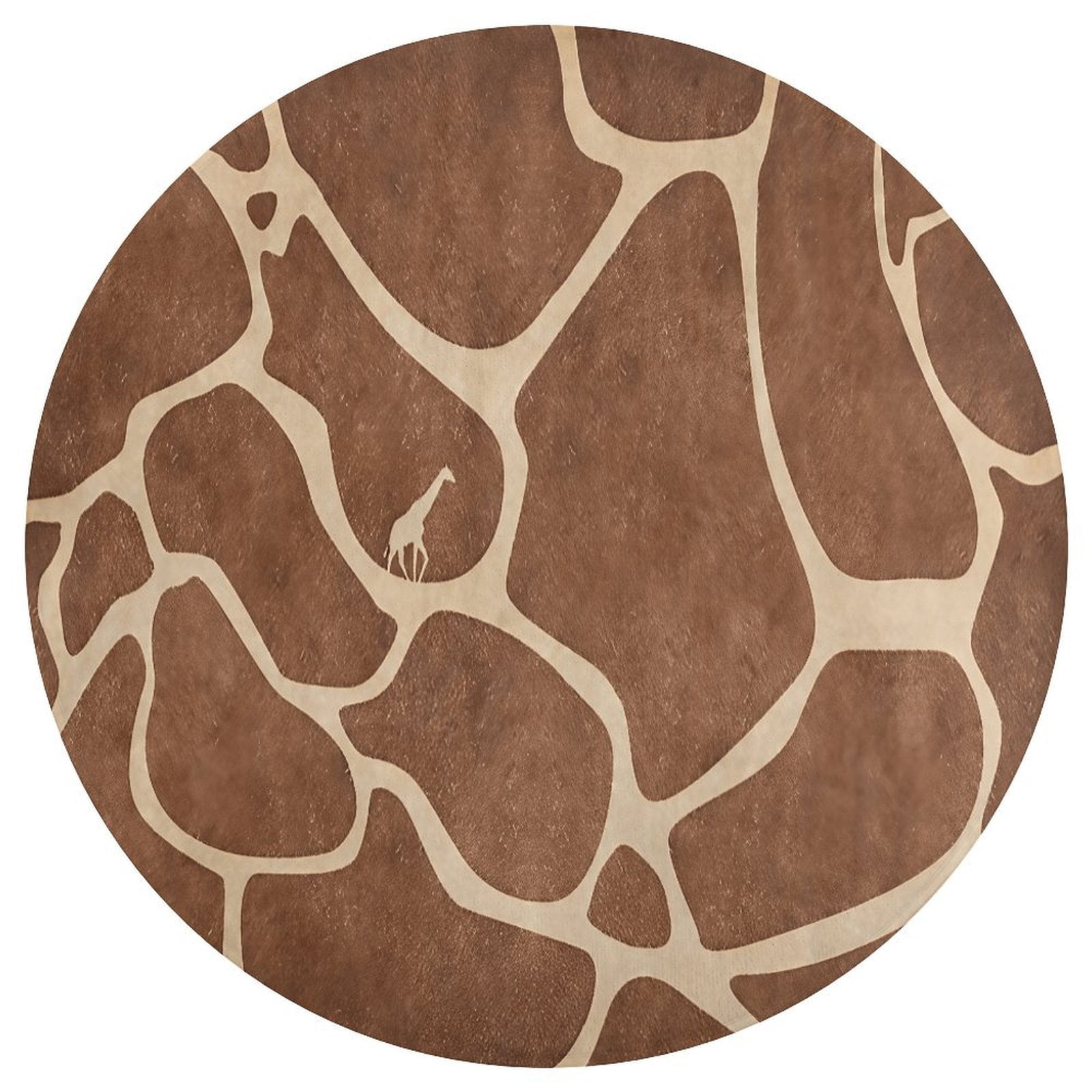 Giraffe Pattern (1) Round Area Rugs for Bedroom Living Room, 2FT Soft Comfy Indoor Circle Carpets, Carpet Home Decor Floor Mat