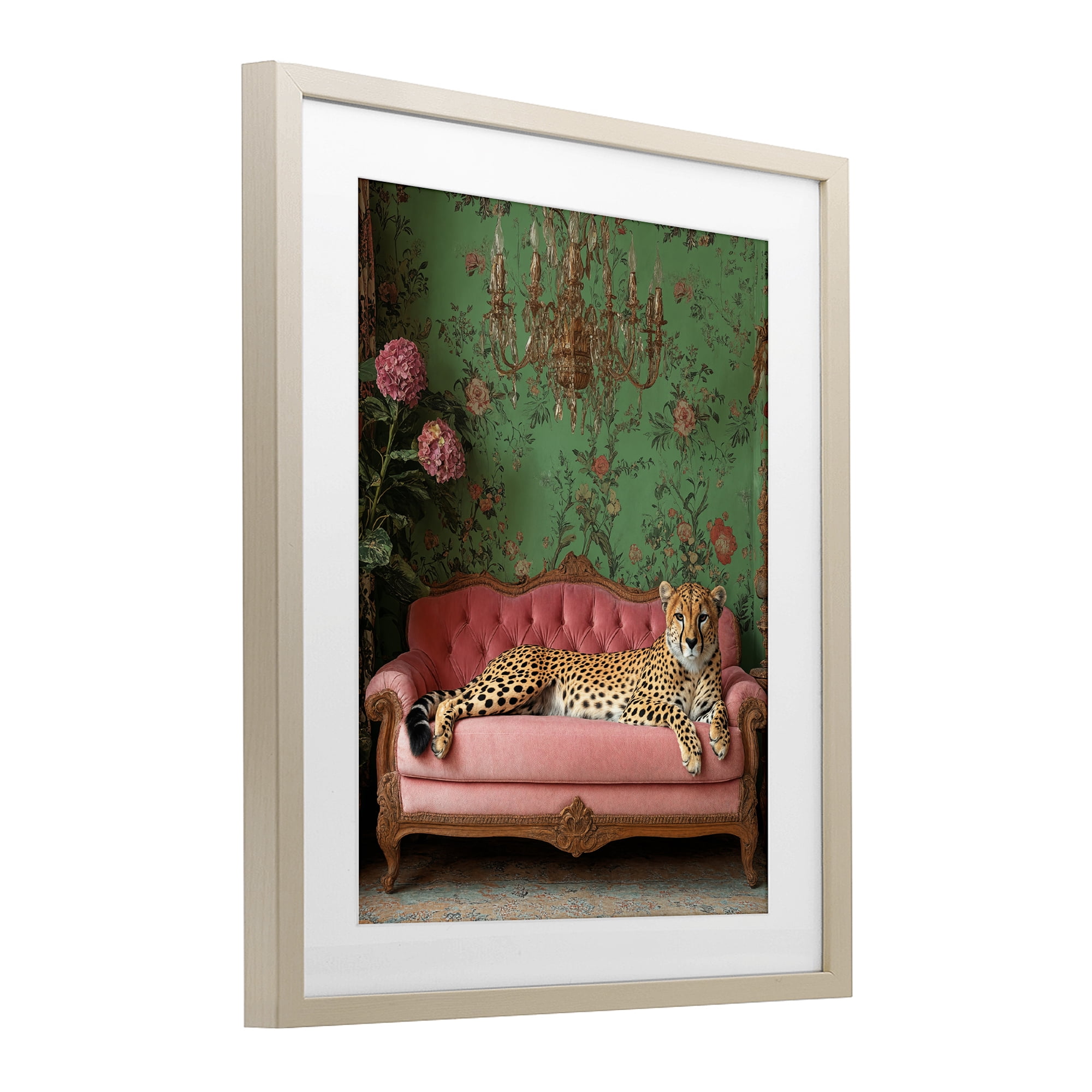 Stupell Industries Ornate Sophisticated Leopard Lounging Birch Framed Print Under Glass, design by Scott Stulberg