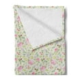 thumbnail image 2 of Floral Soft Flannel Fleece Throw Blanket, Soft Pastel Watercolored Design of Spring Revival Theme Fresh Flowers and Plants, Cozy Plush for Indoor and Outdoor Use, 60" x 80", Multicolor, by Ambesonne, 2 of 5