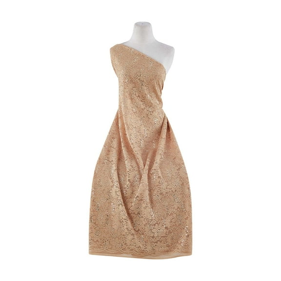 Zelouf Adored Trans Glitter Lace  , Sewing, DIY, Crafts Fabric by the Yard, Feather Gold, 5 Yard