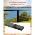 thumbnail image 2 of KFFKFF 2-Pack Handrail Connectors, Flat Extension Stair Railing Accessories, Durable POM Fittings for Rectangular Cable Railings, Outdoor Deck Cable Rail System, Matte Black, HT-04, 2 of 9