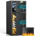 thumbnail image 1 of 6.5 Cub Extra Large Safe Box Fireproof Waterproof, Home Safe with Fireproof Waterproof Bag & Drop Slot, Money Safe with Backlit Touch Keypad, Drop Safe Box for Business Home, 1 of 8