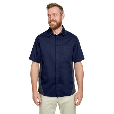Harriton Chemise à Manches Courtes Colorblock pour Hommes M586