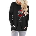 thumbnail image 2 of Camisetas de manga larga con cuello redondo y estampado informal de Navidad para mujer, blusa con bolsillos, camisetas Pompotops gfhjh15192, 2 of 5