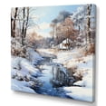 thumbnail image 2 of Designart "Chilled River Winter Landscape I" Snow Canvas Art Print, 2 of 7