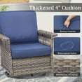 thumbnail image 2 of PPorfamilia 5 Piece Outdoor Patio Furniture Sets, All-Weather Rattan Conversation Sofa Sets with Rocking Swivel Chairs and Navy Cushions, 2 of 11