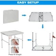 thumbnail image 3 of Lineslife 3ft Folding Camping Table, Lightweight Portable Aluminum Folding Table Adjustable Height for Picnic Beach Camping, White, 3 of 6
