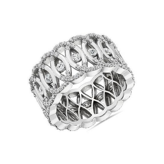 1.00 Ct Clarity-VS1 Round Natural Diamond Beautiful Eternity Band for Women Solid 14K White Gold Size 7