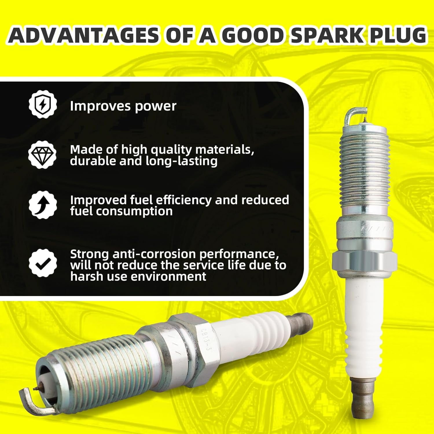 MOAUTO Set of 4 Ignition Coils Pack UF619 90919-02252 & 4 PCS Iridium Spark Plugs Compatible with Toyota, Scion, Lexus, Corolla, Matrix Prius V Plug-In Vibe xD CT200h