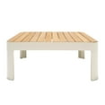 thumbnail image 1 of Portals Outdoor Square Coffee Table in Light Beige Finish with Teak Wood Top, 1 of 7