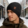 thumbnail image 4 of Winter Thick Solid Color Flipped Brim Knit Hat - Casual Warm Pull-On Head-Covering Versatile Cold Weather Cap for Adults,Winter Hats for Women ,Size:One Size, 4 of 5