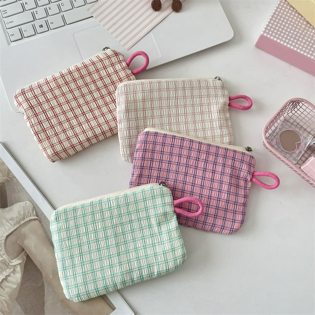 Sentmoon Wallet for Men Toiletry Bags Woolen Knitted Bag Striped Color-blocked Cosmetic Bag Pattern Cosmetic Bag Portable Cosmetic Bag Ins-style Pencil Case