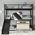 thumbnail image 4 of QJTC Triple Bunk Bed with Slide, Heavy Duty Twin XL Over Twin XL Over Twin XL Metal Three Bunk Bed with Ladder and Guardrail, No Box Spring Needed, 4 of 9