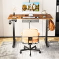 thumbnail image 3 of Electric Standing Desk with Drawer Adjustable Desk Ergonomic Rising Desk Computer Workstation,48 x 24 Inches Rustic Brown, 3 of 5