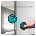 thumbnail image 3 of Door Lock, Black Fingerprint Electronic Smart Lock Dual Mode USB Rechargeable Door Lock Security Biometric Handle Lock for Apartment ,Easy to Install, 3 of 6