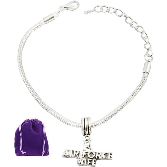 Air Force Wife Snake Chain Charm Bracelet