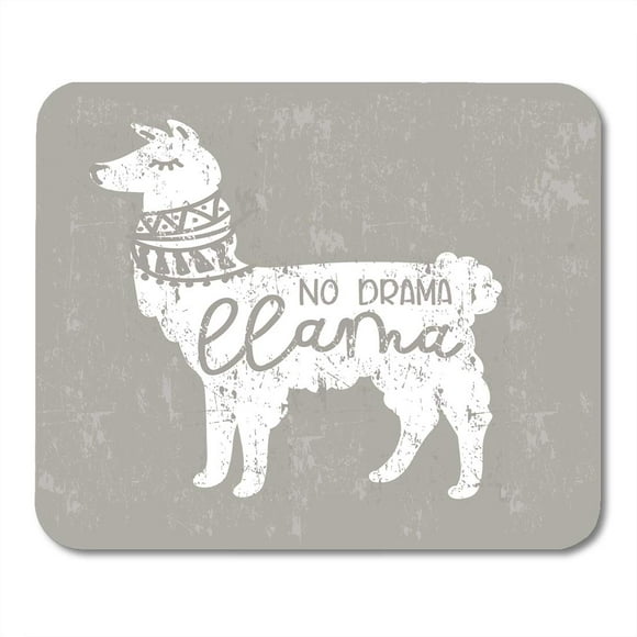 POGLIP No Drama Llama Cute and Effect Motivational Inspirational Quote Drawing Lettering Cases Mousepad Mouse Pad Mouse Mat 9x10 inch