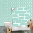 thumbnail image 6 of Peel and Stick Backsplash for Kitchen 10 Sheet 6"x6" Green Subway Backsplash Tile Self Adhesive Back Splash Stick Wall Tiles Peel and Sticker for Kitchen Bathroom Fireplace Laundry Room, 6 of 6