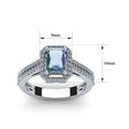 thumbnail image 5 of SuperJeweler 1 1/2 Carat Octagon Shape Mystic Topaz and Halo Diamond Ring In Sterling Silver For Women, 5 of 6