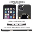 thumbnail image 7 of Compatible with iPhone 15 Case for Women Men, Ultra Soft iPhone 15 Phone Case with Stand Silicone TPU Plating Cute Astronaut Pattern Cases Cover (Black), 7 of 7