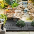 thumbnail image 2 of Outsunny 12" x 12" WPC Interlocking Composite Deck Tile 11 Pack for the Patio or Porch for a New Classic Look, gray, 2 of 10