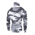 thumbnail image 4 of GrmtClth Sun Protection Hooded for Men 2026 Lightweight Long Sleeve Tops Camping with Mask Clothes Fashion Camouflage Outfits Gray 2XL, 4 of 4