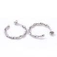 thumbnail image 2 of Tarnish Resistant 201 Stainless Steel Wave C-shape Stud Earrings with 304 Stainless Steel Pins Half Hoop Earrings for Women Stainless Steel Color 26.5x26.5x3mm Pin: 0.8mm, 2 of 2