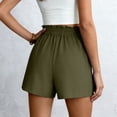 thumbnail image 4 of Shorts for Women Summer Casual High Waisted Wide Leg Drawstring Lounge Shorts Comfy 2026 Beach Vacation Clothes Green L, 4 of 7
