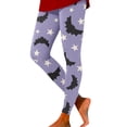 thumbnail image 2 of Hkoxplj Halloween Leggings for Women Cotton Blend High Waist Printed Leggings Bat Ghost Pumpkin Funny Novelty Casual Workout Stretch Pants Festival Party Tights All Season Athletic Leggings, 2 of 6