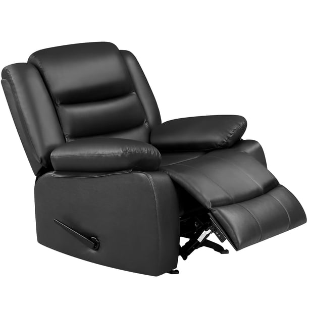 Prilinex Comfy Manual Recliner Chair for Living Room Home Theater, Faux