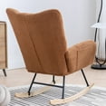 thumbnail image 5 of Sesslife Comfy Rocking Chair for Nursery, Glider Chair with High Backrest, Armrests & Upholstered Pad, Bedroom Nursery Rocker Chair for Baby & Kids, Brown, 5 of 9