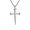 Silver No Chain, variant on Mens Black Cross Necklace Stainless Steel, Cool Dark Silver Look Chain, Rugged Streetwear Jewelry for Guys, Minimalist Charm for Daily Wear Silver No Chain
