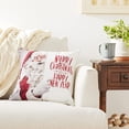 thumbnail image 3 of Violet Linen Seasonal Christmas Santa Claus Actions Pattern, Polyester, Super soft feel faux suede fabric, digital print, Santa Clau Wishes, White, 18 Inch by 18 Inch, Decorative Throw Pillow, 3 of 6