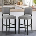 Stools for Kitchen Island Gray 29 inches Barstools with Nailhead Trim