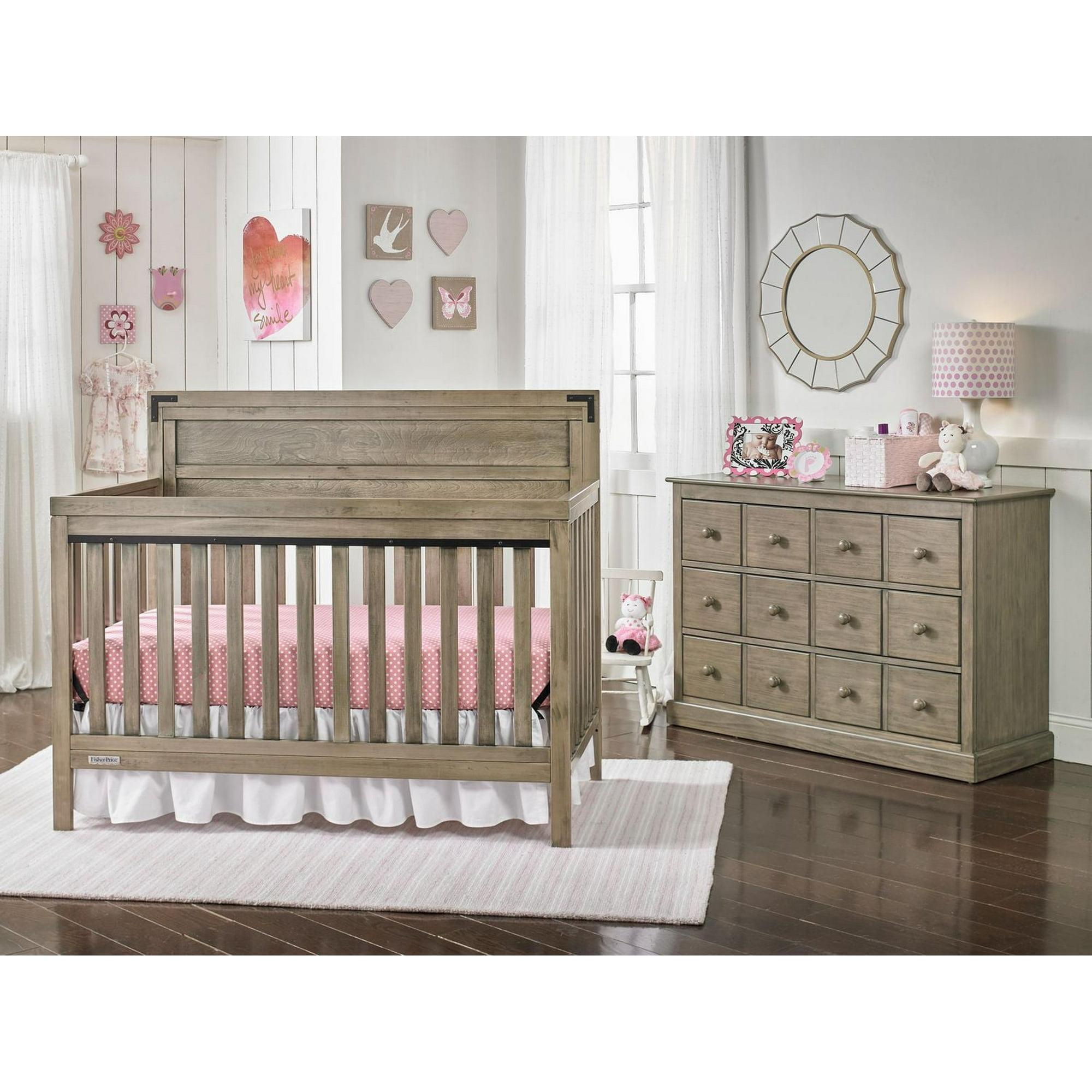 Fisher-Price Paxton Convertible Crib in Vintage Grey