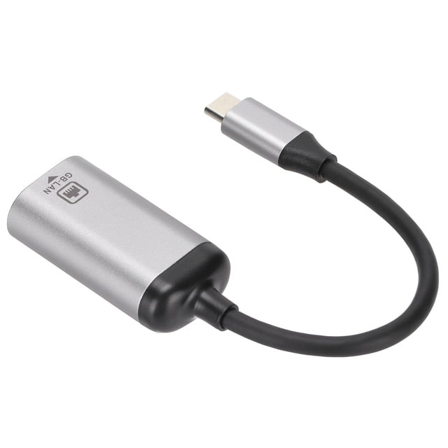 USB C Ethernet Adapter Plug and Play, No Driver 10 100 1000Mbps Ethernet Aluminum Housing Type C Interface