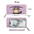 thumbnail image 2 of GEEAD Long Wallet for Women Wallet with RFID Blocking for Women Cartoon cat Grumpy expression Humorous realism Everyday Wallet Large Capacity Zip Around, 2 of 10