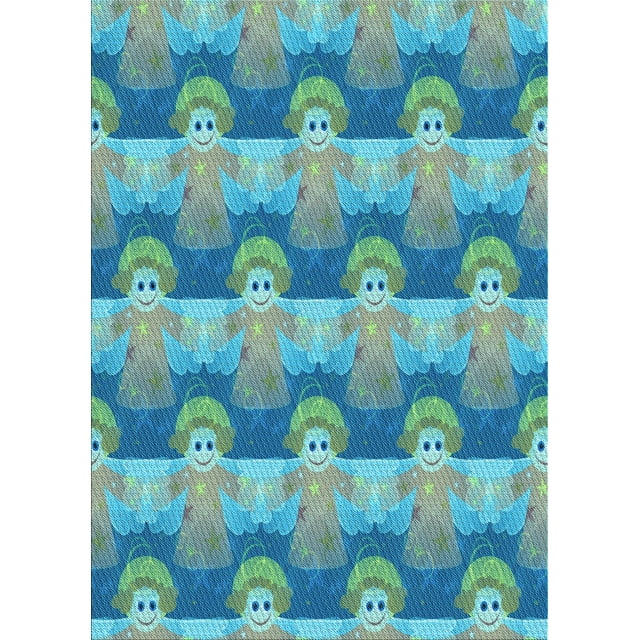 Ahgly Company Machine Washable Indoor Rectangle Transitional Glacial Blue Ice Blue Area Rugs, 2' x 5'