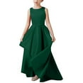 thumbnail image 3 of NAISIBABY Girls Princess Dress, Long Length A-Line Elegant Sleeveless Pageant Party Wedding Formal Dress Green 9T, 3 of 3